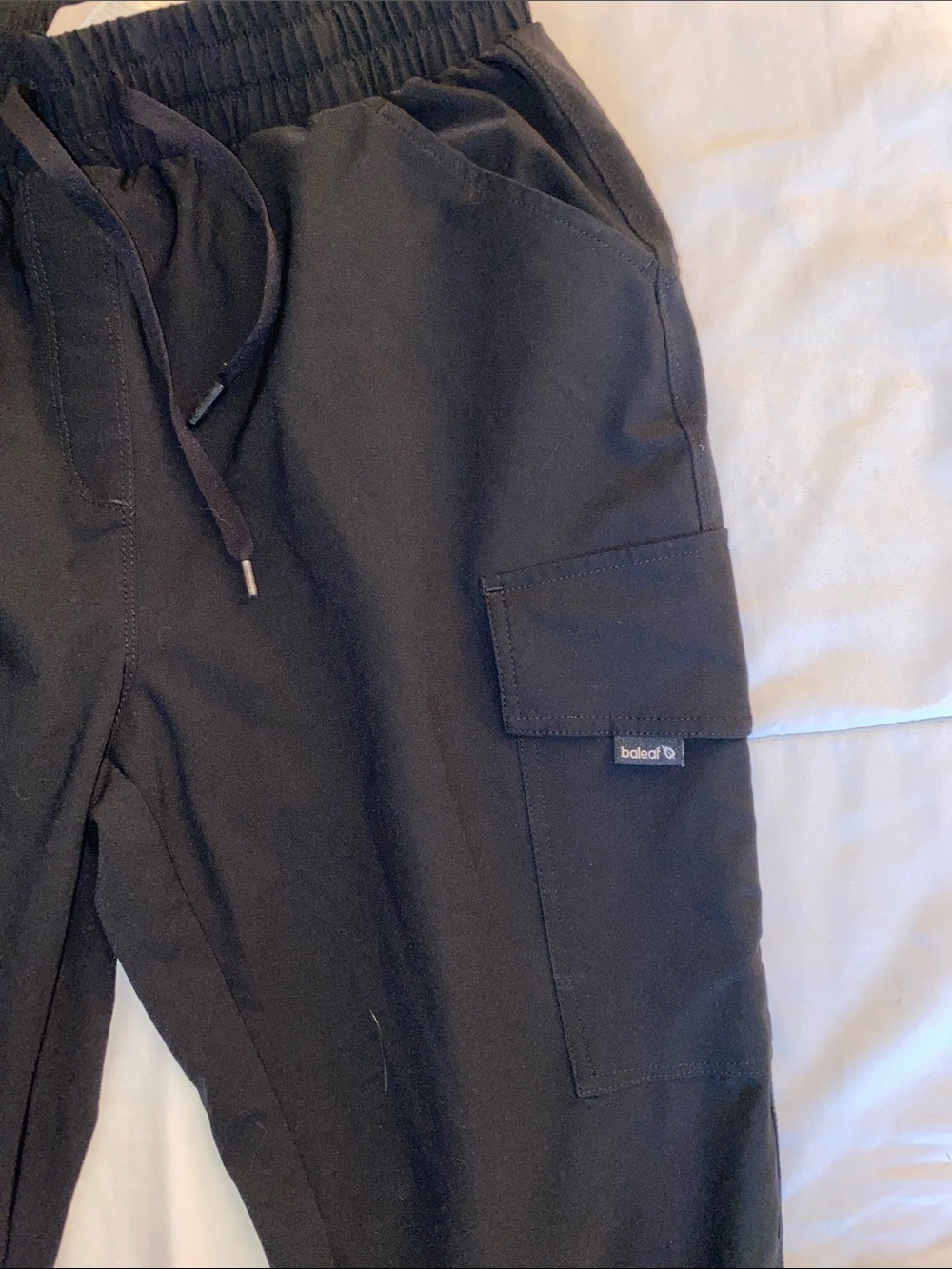 Baleaf Black Cargo Jogger Pants with Drawstring Waist - Picture 7 of 15